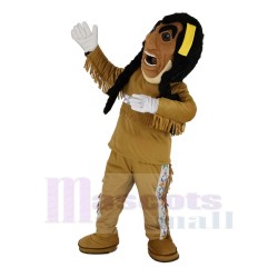 Funny Yellow Feathers Indian Mascot Costume