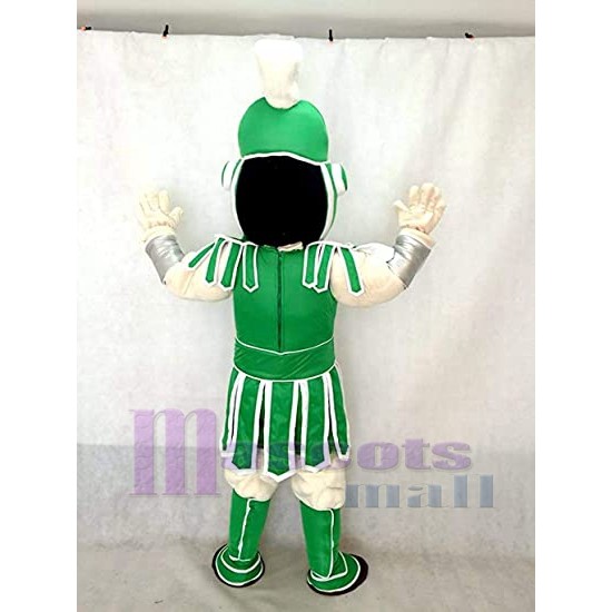 Guerrero espartano verde claro y blanco Disfraz de mascota