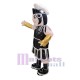 Cheval de Troie spartiate en armure noire Mascotte Costume Personnes