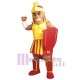 Spartan Trojan in Red and Yellow Armour Mascot Costume People