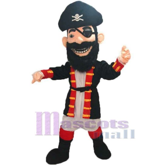 Hot Sale New Redbeard Pirate with Black Hat Mascot Costume 