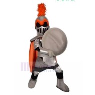 Caballero de plata Traje de la mascota con capa naranja Personas