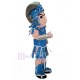 Spartan Knight Mascot Costume with Blue and white Armor People