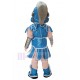 Spartan Knight Mascot Costume with Blue and white Armor People