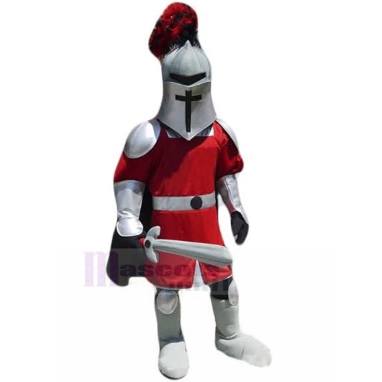 Red Crusader Knight Mascot Costume People