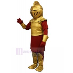 Dorado y rojo romano Caballero Traje de la mascota Personas