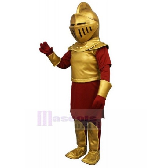 Golden and Red Roman Knight Mascot Costume People