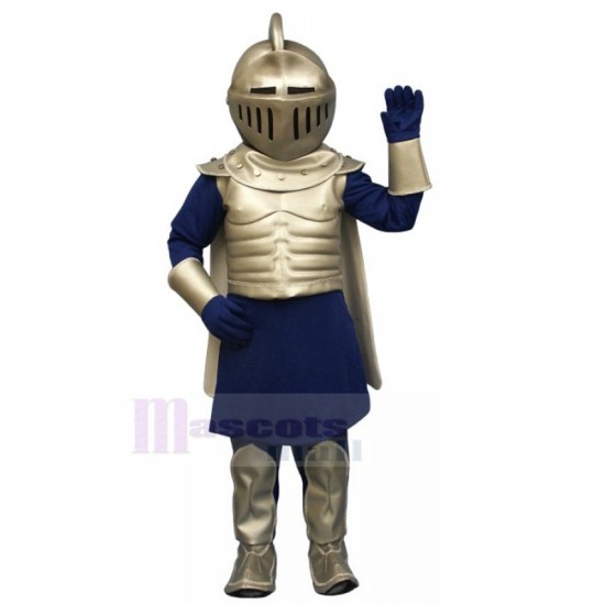 Silver and Blue Roman Knight Mascot Costume People