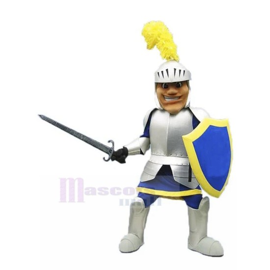 Grinning Medieval Knight Mascot Costume People