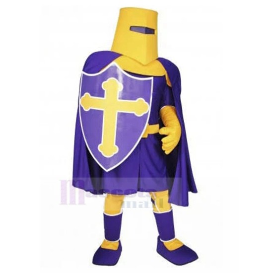 Purple and Yellow Teutonic Knights Mascot Costume People