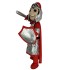 Strong Spartan Silver Mascot Costume People