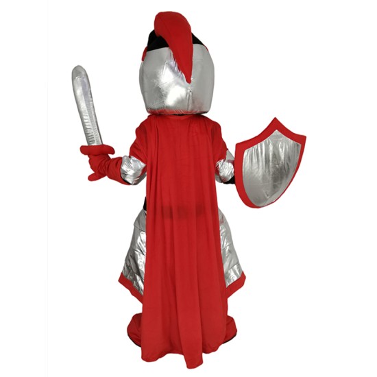 Strong Spartan Silver Mascot Costume People