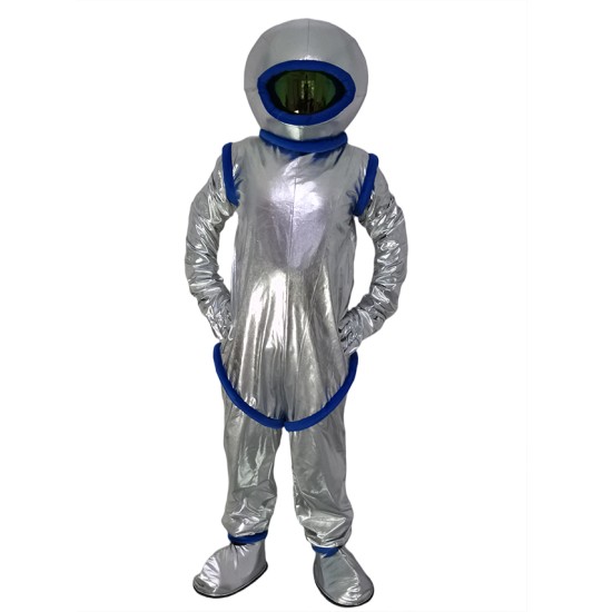 Silver Astronaut Mascot Costume People