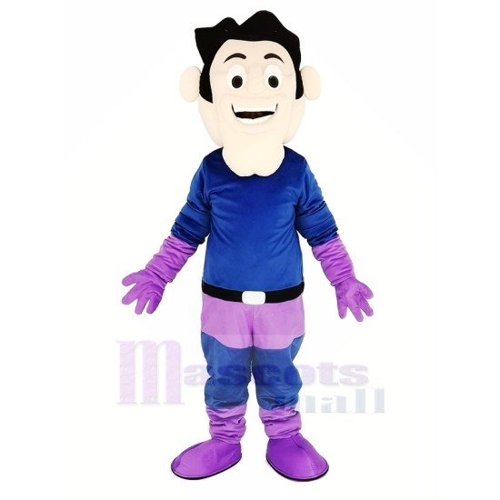 Superman Hero Mascot Costume in Purple and Blue Coat People