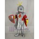 Silver Knight Mascot Costume with Red Cloak People