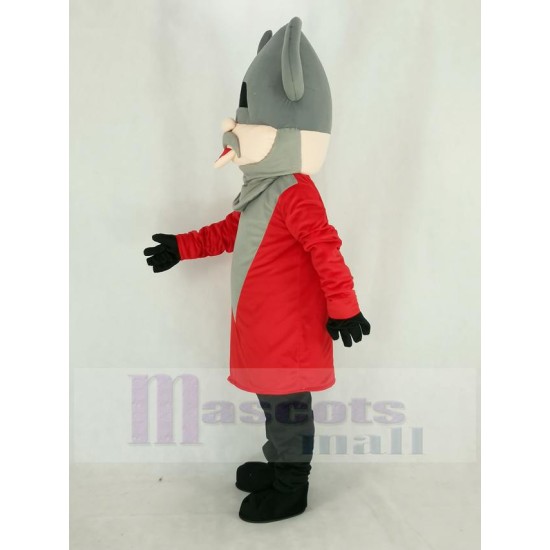 Madcap Viking Mascot Costume with Red Coat People