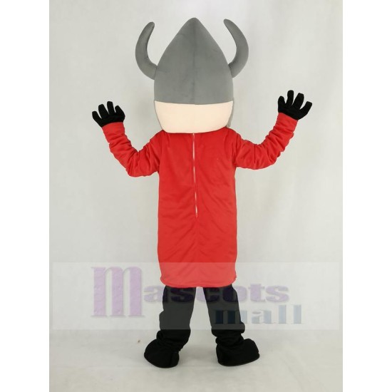 Madcap Viking Mascot Costume with Red Coat People