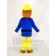 Realistic Fireman Mascot Costume in Blue Coat